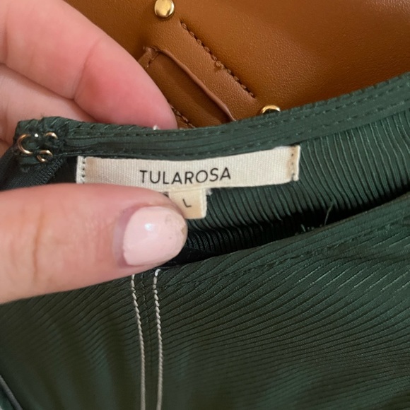 tularosa dark green dress white stiching - Picture 3 of 4